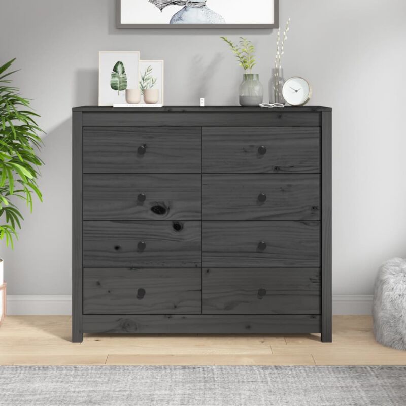 foto del prodotto vidaxl armadietto grigio 100x40x90 cm in legno massello di pino