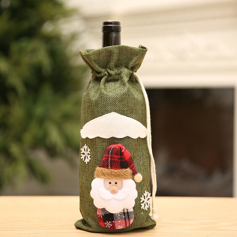 foto del prodotto tonchean copri bottiglia di vino di natale, copri bottiglia di vino, regalo, decorazione per la casa per cucina, viaggio, festa, cena in famiglia,