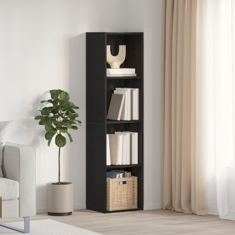 foto del prodotto vidaxl cabinet per libri cabinet per tv rovere nero 36x30x143 cm