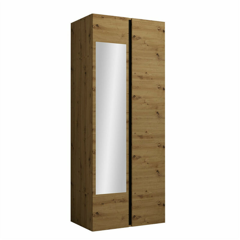 foto del prodotto guardaroba hartford 368, rovere artisan nero, 186x74x44cm, porte guardaroba battenti, numero di ripiani 0