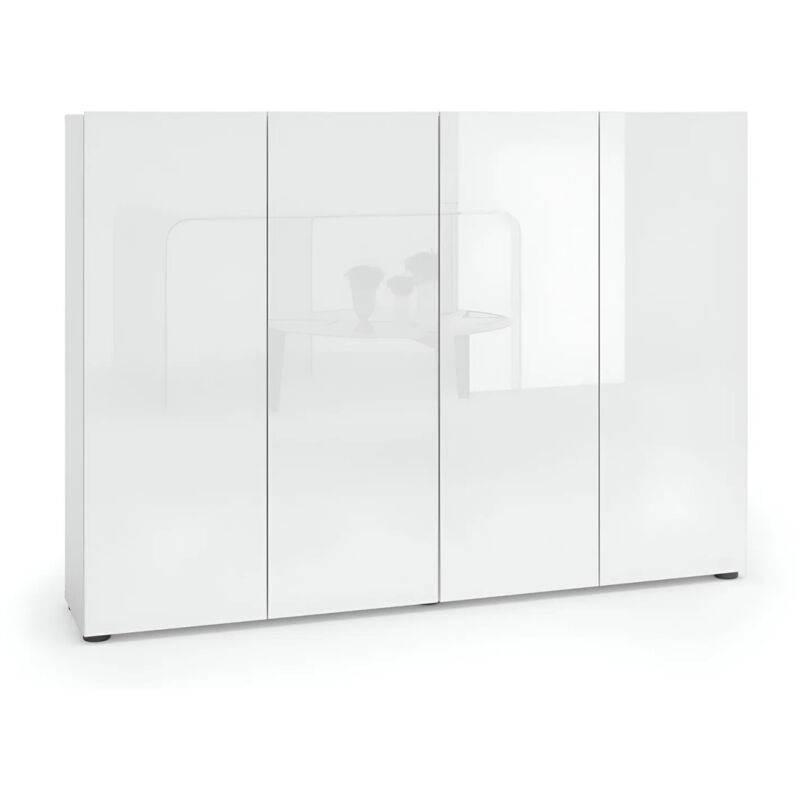 foto del prodotto scarpiera bianca 4 ante 160x34x115 cm melaminico laccato