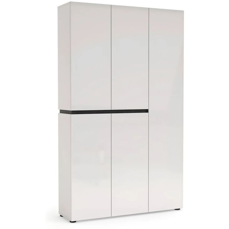 foto del prodotto mobile scarpiera bianco 120x34x200 cm 5 ante decoro antracite