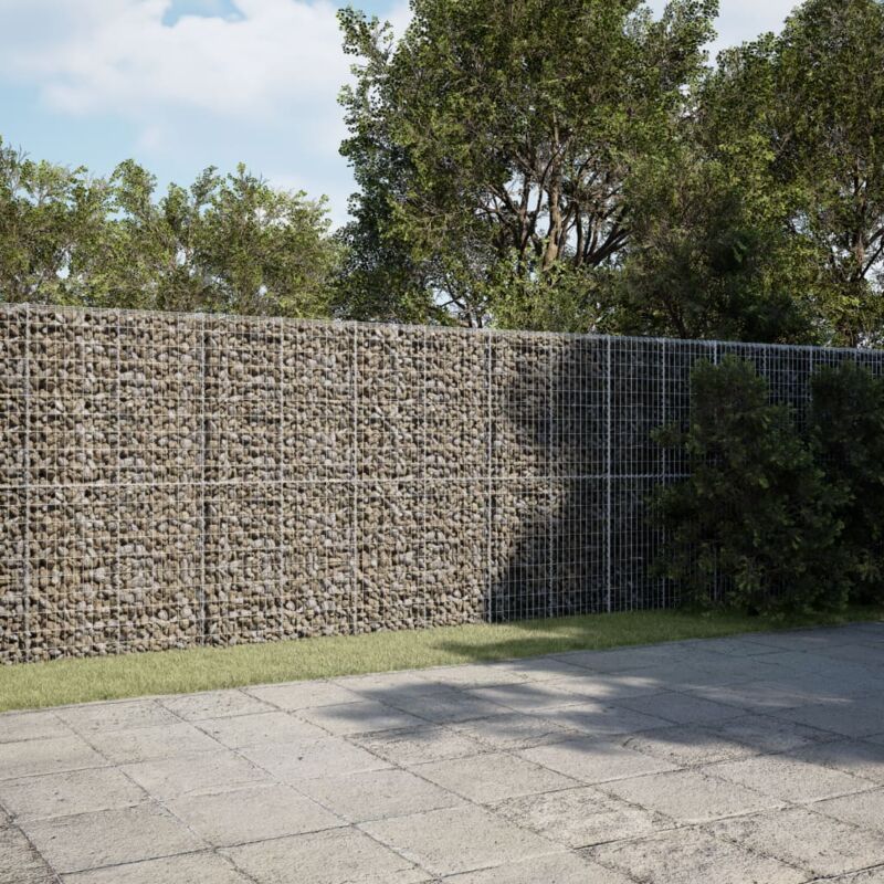 foto del prodotto vidaxl cesto gabbione con copertura 1050x100x200 cm in ferro zincato