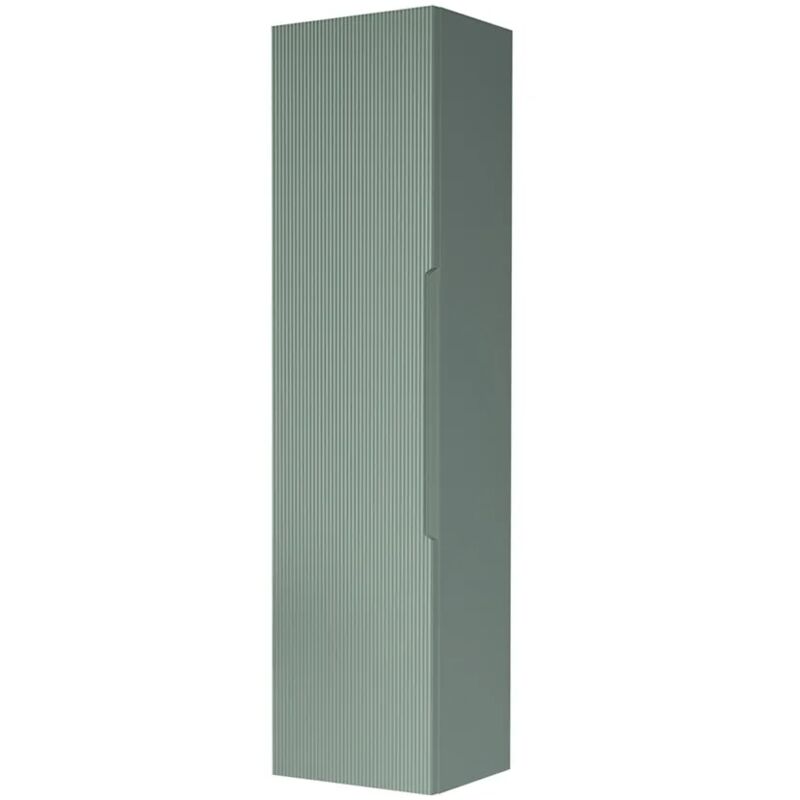 foto del prodotto colonna bagno sospesa h 138 cm verde opaco cannettato con ripiani rigo