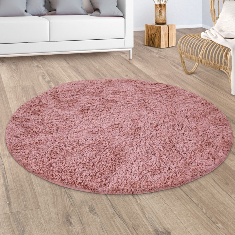 foto del prodotto paco home tappeto pelo lungo salotto moderno shaggy tappeto pelliccia sintetica rosa marrone 200x290 cm