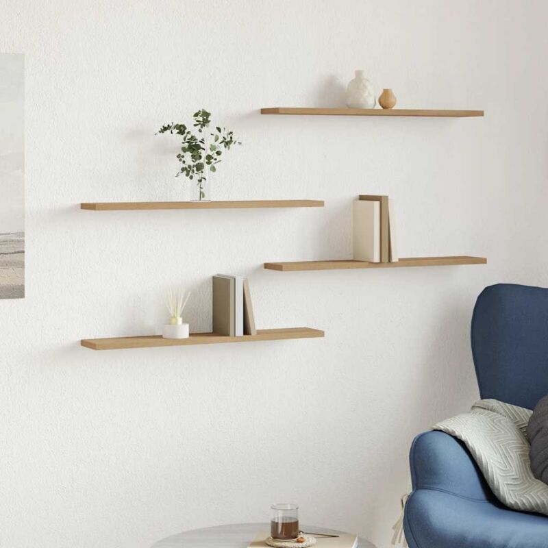 foto del prodotto mensole parete 4pz rovere artigianale 60x20x1,5cm in truciolato vidaxl