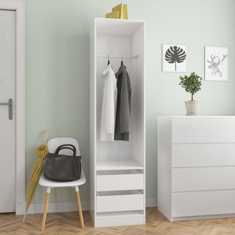 foto del prodotto furniture limited armadio cassetti bianco lucido 50x50x200 cm