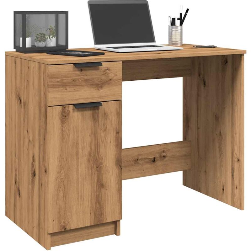 foto del prodotto vidaxl scrivania rovere artigianale 100x50x75 cm in legno multistrato