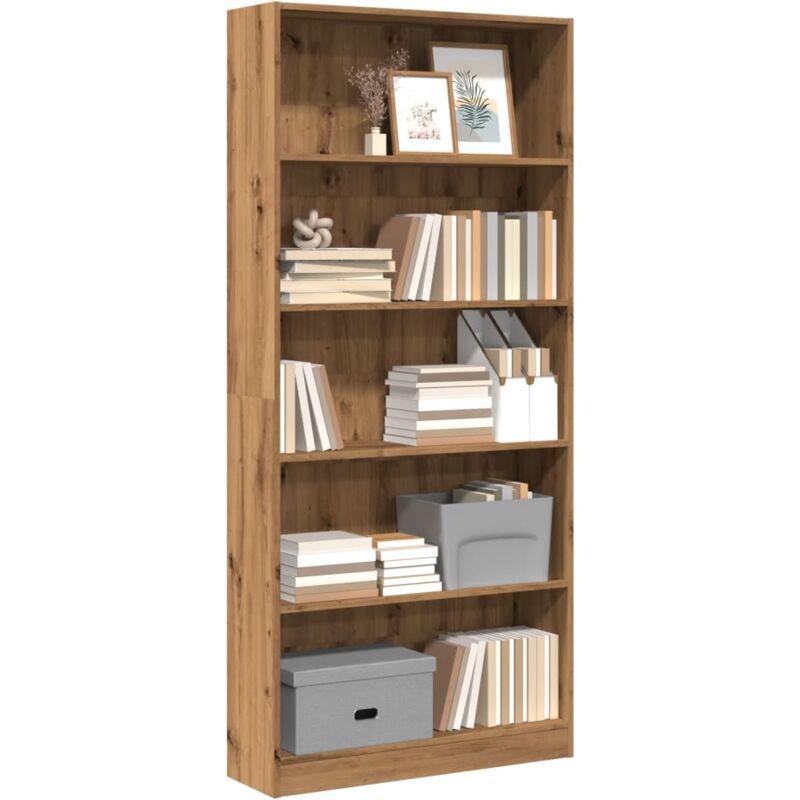 foto del prodotto vidaxl libreria rovere artigianale 80x24x176 cm in legno multistrato