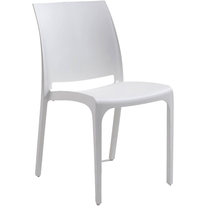 foto del prodotto sedia da esterno camo, seggiola da giardino, seduta outdoor multiuso, panchina da giardino, made in italy, 54x46 h80 cm, bianco dmora