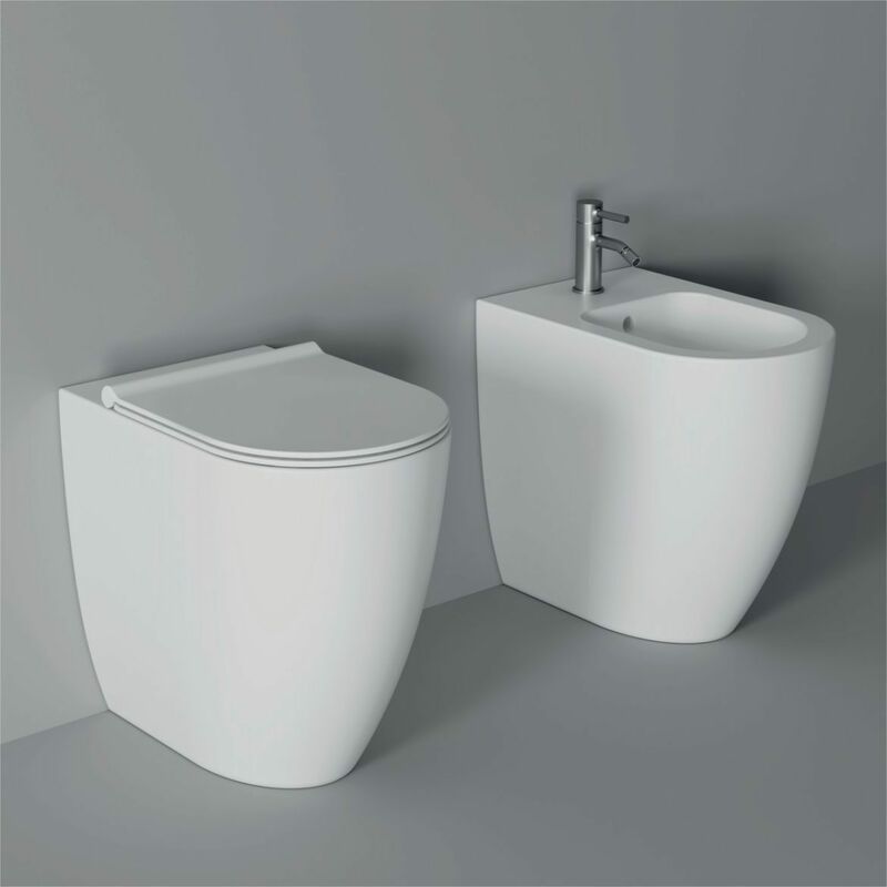 foto del prodotto alice ceramica sanitari form filomuro rialzati senza brida cm. 54x35 con sedile