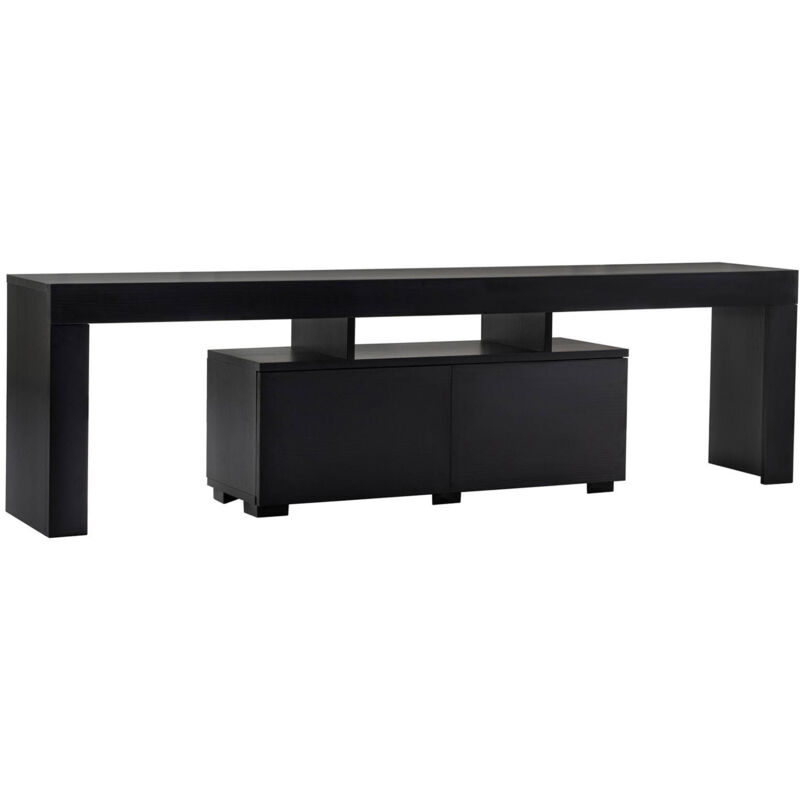 foto del prodotto mobile porta tv andarna, credenza da soggiorno, armadio basso per tv, base parete attrezzata, 180x31 h50 cm, nero dmora