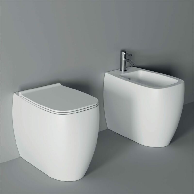 foto del prodotto alice ceramica sanitari nur filomuro senza brida cm. 55x45 con sedile sottile