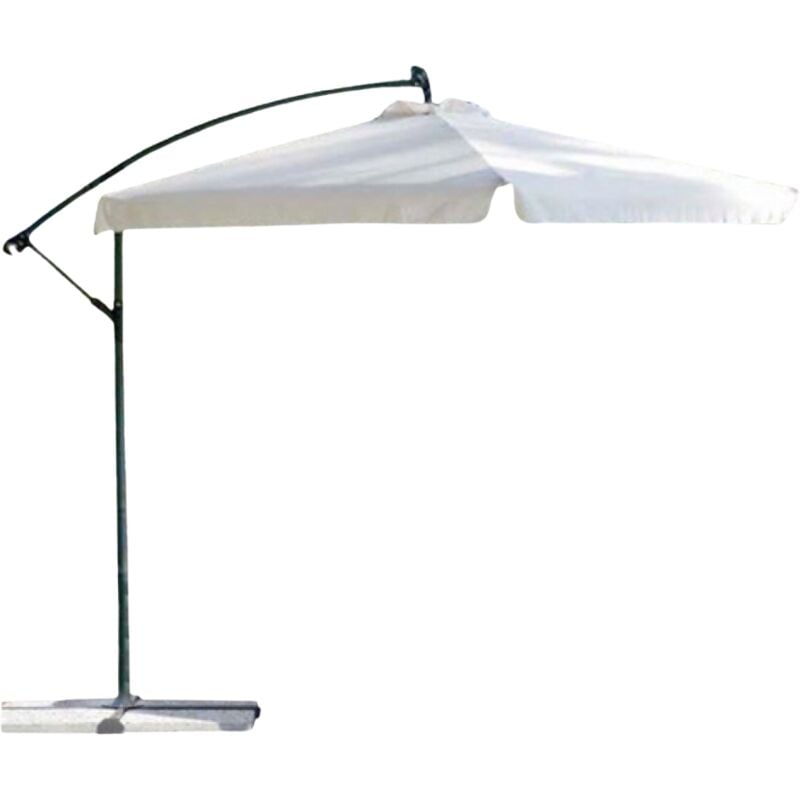 foto del prodotto ombrellone decentrato 300cm palo alluminio da giardino con manovella, telo poliestere beige