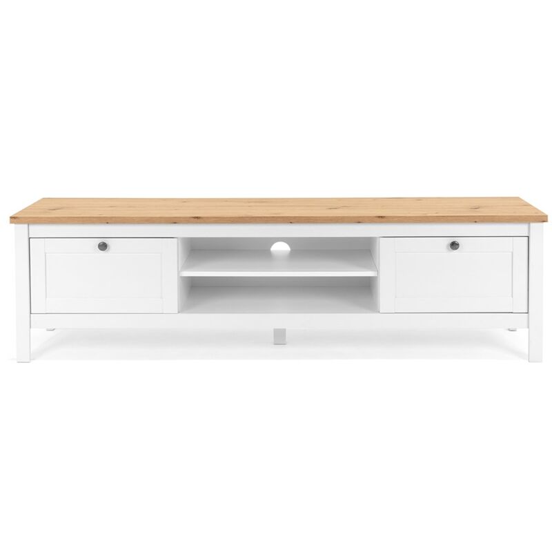 foto del prodotto les tendances mobile tv 2 cassetti l160 cm decorazione bianco e legno