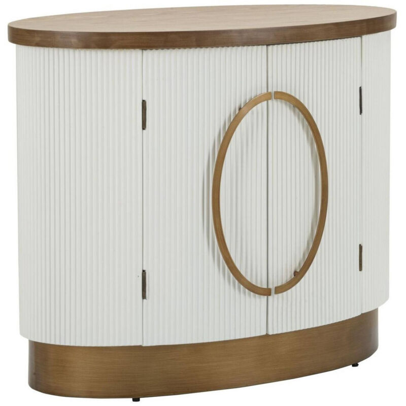 foto del prodotto credenza kolinsky, buffet da soggiorno, madia da salotto, dispensa da cucina, 79x48 h67 cm, bianco e marrone dmora