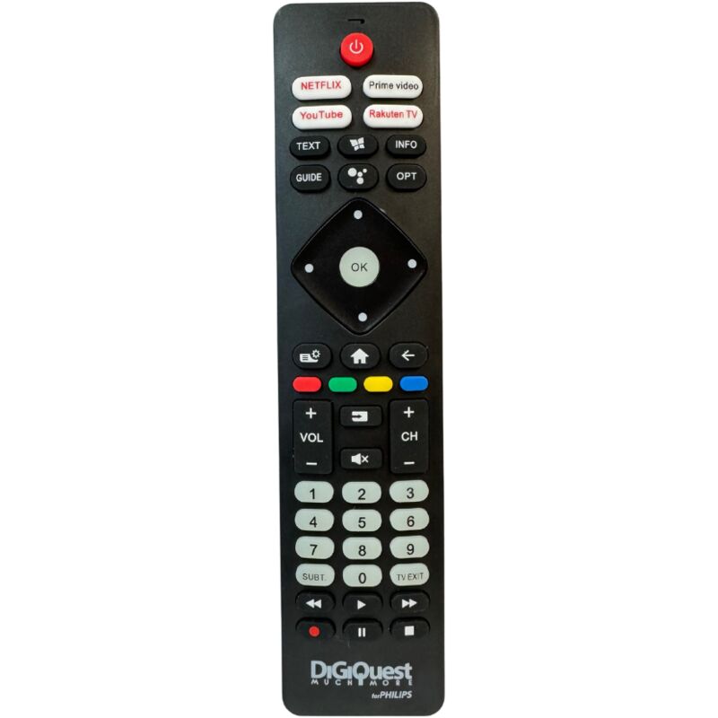 immagine 0 del prodotto digiquest telecomando compatibile con i modelli tv a marchio philips tasti fluorescenti e dedicati alle piattaforme streaming i gi configurato e
