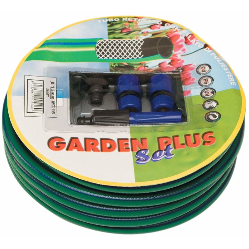 foto del prodotto tubo retinato pompa dell acqua da giardino 15 metri con accessori bauer