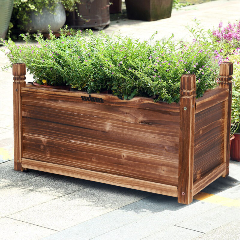 foto del prodotto huerto de madera maciza 60x30x34cm jardinera exterior para jard n terraza
