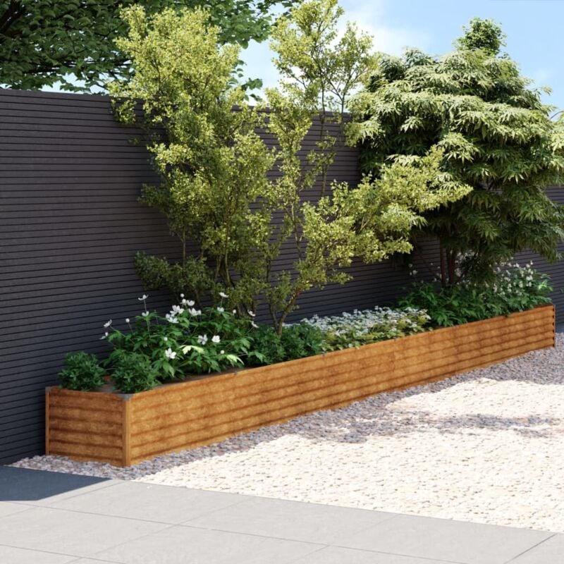 foto del prodotto vidaxl fioriera rialzata da giardino 580x50x36 cm in acciaio corten