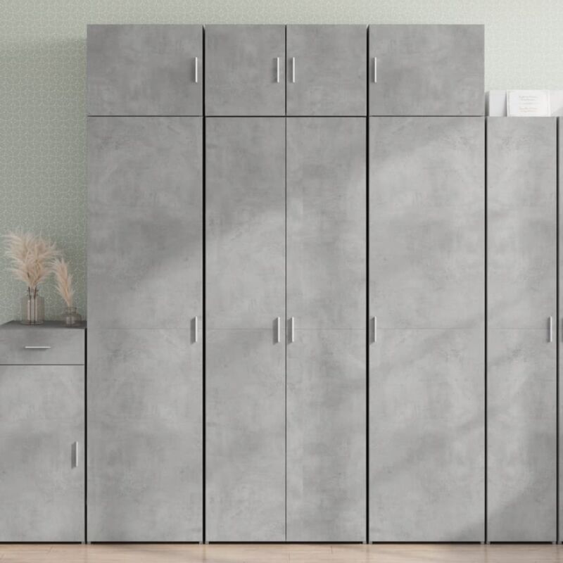 foto del prodotto vidaxl credenza grigio cemento 70x42,5x185 cm in legno multistrato