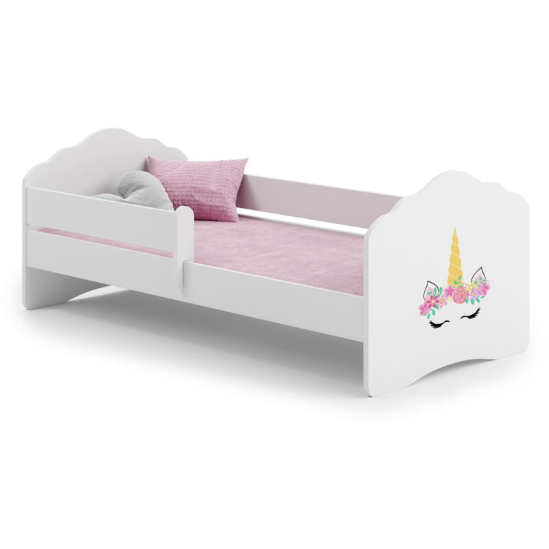 foto del prodotto letto wave singolo 140x70 con ringhiera corno di unicorno