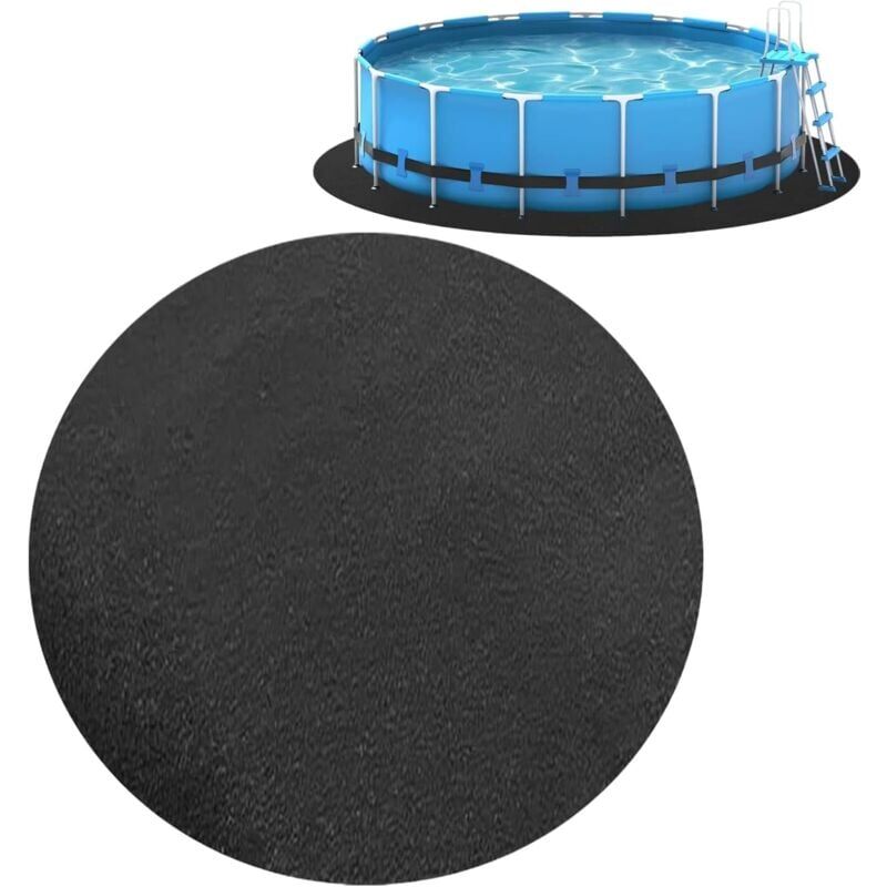 foto del prodotto tappetino per piscina, tappetino per piscina fuori terra, tappetino per piscina rotondo a strisce perforate, diametro 4,6 m