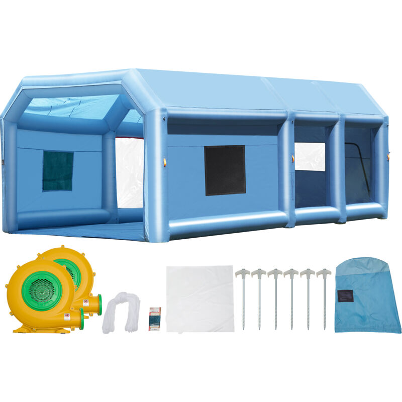 foto del prodotto mophorn cabina di verniciatura gonfiabile, cabina di verniciatura gonfiabile da 32,8 x 21 x 14,8 piedi. dotata di potenti ventilatori da 1100 w 