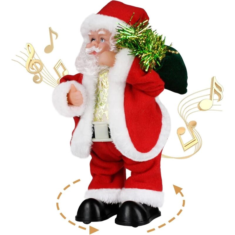foto del prodotto giocattolo elettrico di babbo natale con pancia e piedi tremanti, bambola musicale di natale che canta e balla, regalo di natale ymyny
