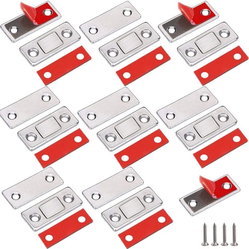 foto del prodotto aiperq chiusura magnetica, 8 pezzi, magnete per porta ultra sottile, adesivo, chiusura magnetica per mobili, potente magnete per porte scorrevoli,