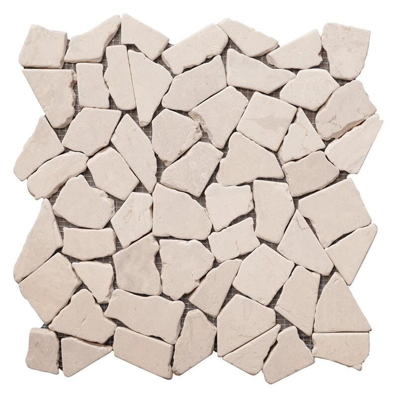 foto del prodotto vente unique mosaico pavimento e parete poesy in marmo naturale panna pacco da 1m 