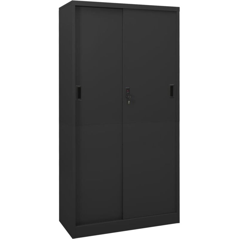 foto del prodotto vidaxl armadio ufficio anta scorrevole antracite 90x40x180 cm acciaio