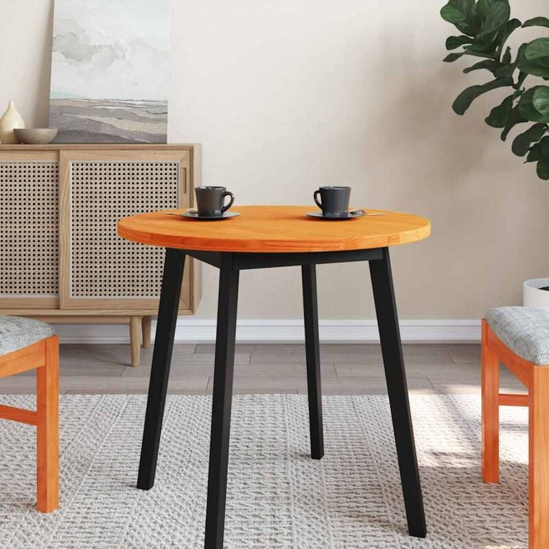 foto del prodotto vidaxl piano tavolo rotondo marrone cera 70x2,5cm legno massello pino