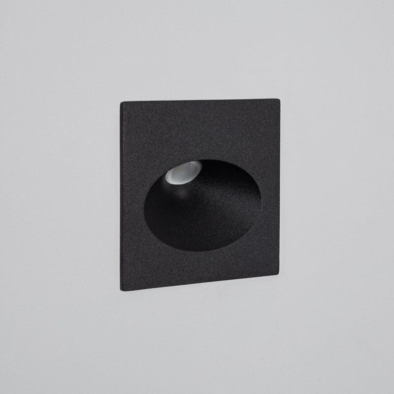 foto del prodotto segnapasso esterni led 3w da incasso parete quadrato nero coney bianco naturale 4000k