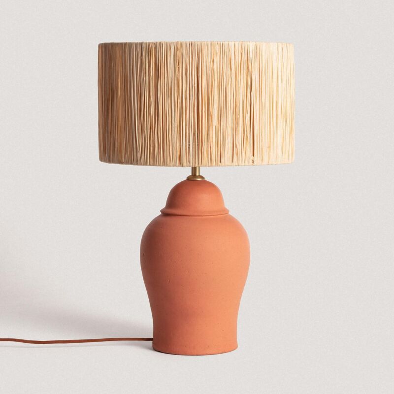 foto del prodotto iluzzia lampada da tavolo terracotta ilana naturale