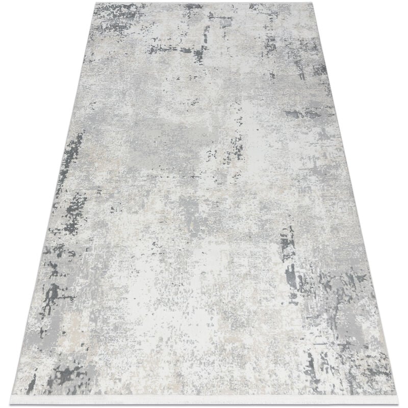 foto del prodotto tappeto moderno duke 51378 panna grigio cemento, pietra strutturata, molto morbida, frange grey 180x270 cm