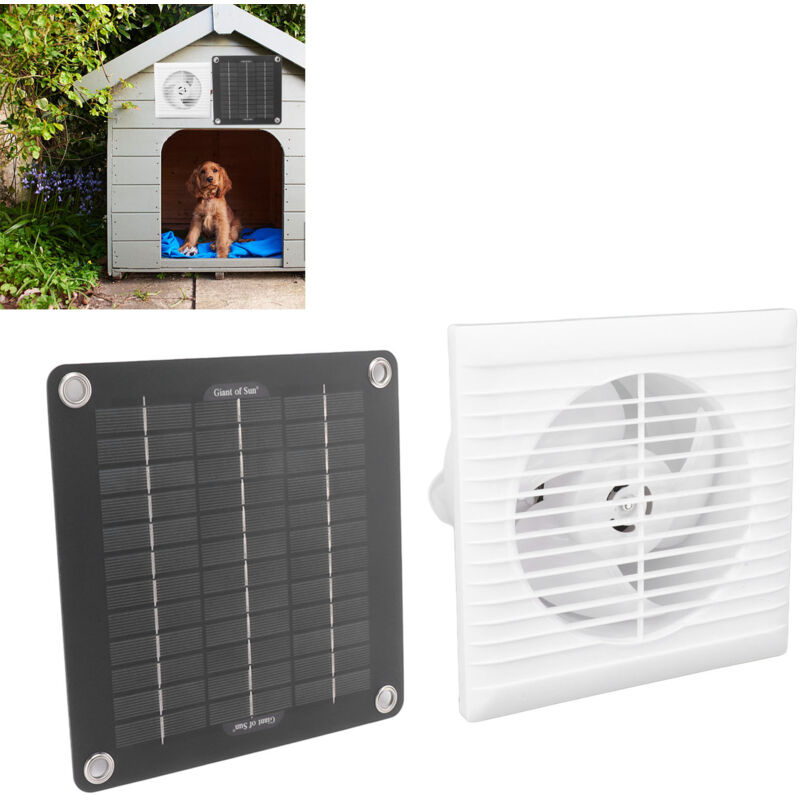 foto del prodotto ej.life ventilatore di scarico solare ip67 impermeabile, 6 pollici, sr 10w 12v, pannello solare, per pollaio, capanno, casetta per animali domestici
