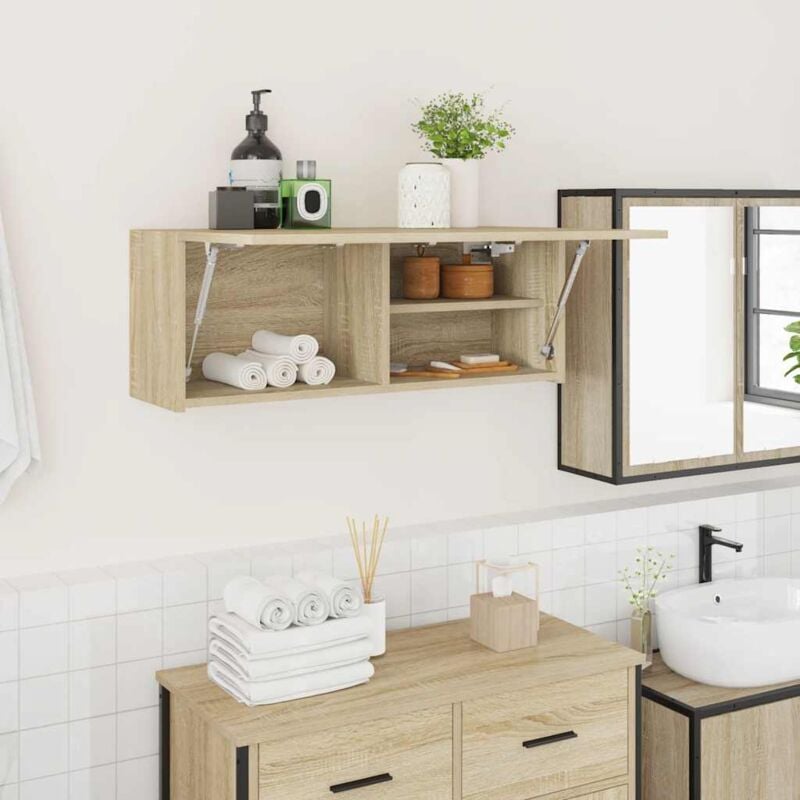 foto del prodotto vidaxl mobile da bagno rovere sonoma 80x25x30 cm in legno multistrato