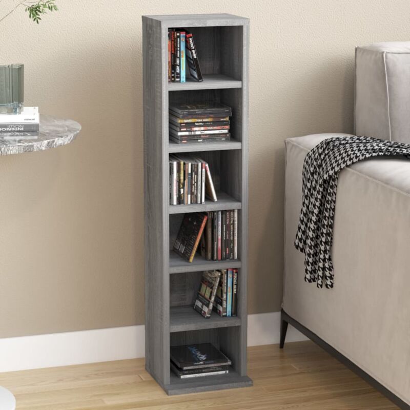 foto del prodotto furniture limited mobile porta cd grigio sonoma 21x20x88 cm in