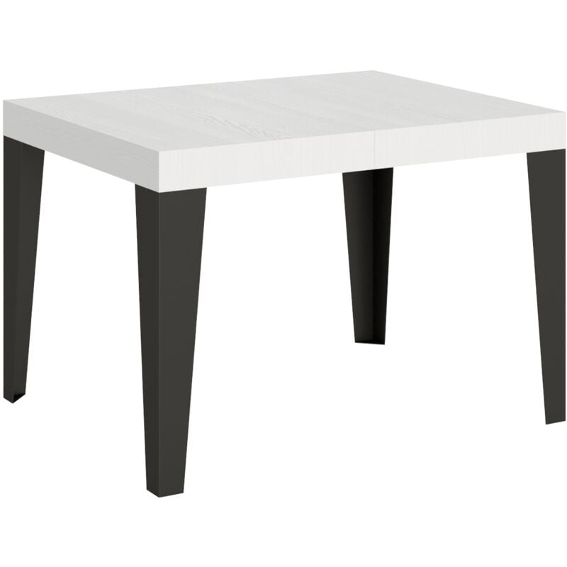 foto del prodotto tavolo allungabile 80x120 204 cm flame bianco frassino telaio antracite