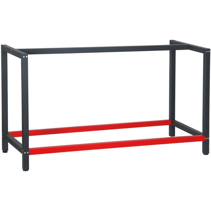 foto del prodotto wiltec telaio per banco da lavoro in acciaio antracite rosso, gambe per banco da lavoro, telaio per tavolo 150 x 57 x 81 cm