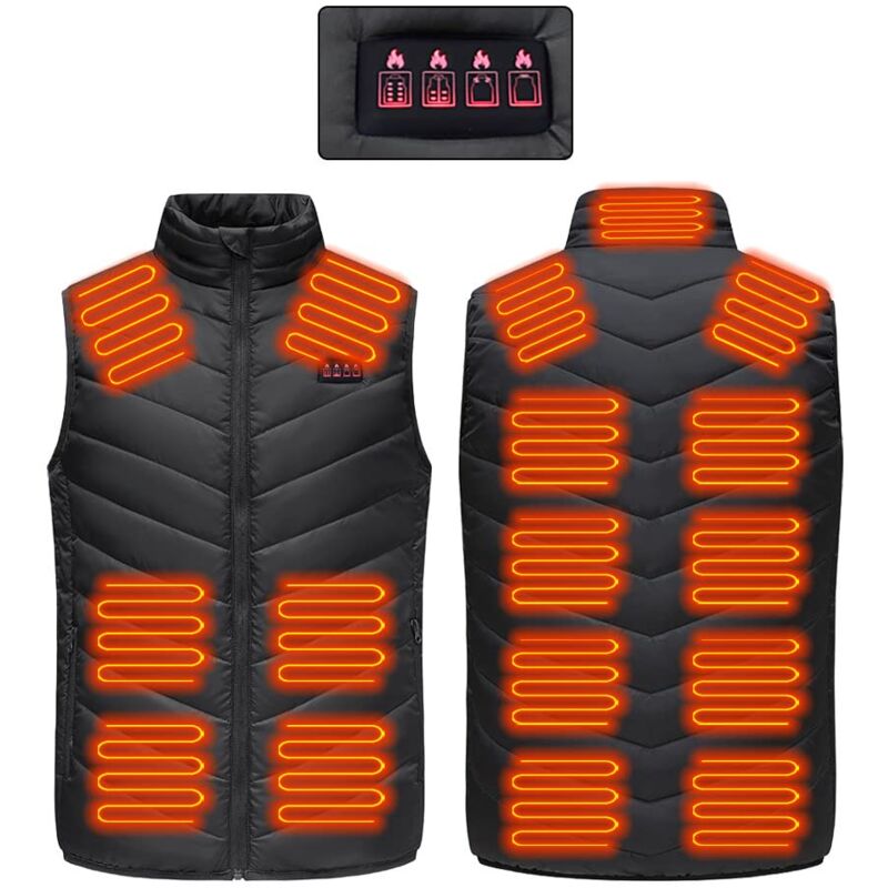 foto del prodotto ej.life gilet riscaldato leggero da uomo, gilet riscaldante elettrico intelligente ricaricabile, gilet riscaldato elettrico impermeabile unisex 5xl 