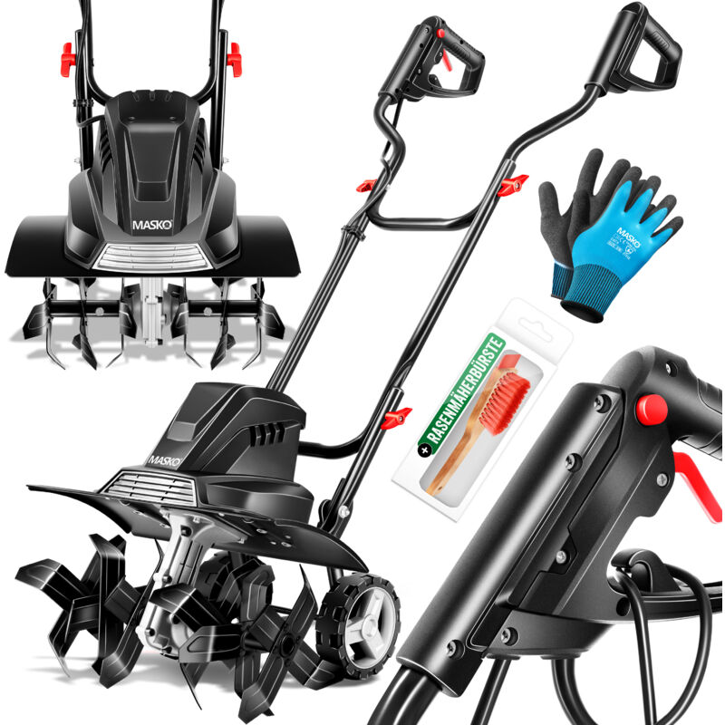 foto del prodotto masko motozappa elettrica 1500 watt 40 cm di larghezza di lavoro 20 cm di profondit di lavoro zappatrice coltivatore da giardino zappatrice