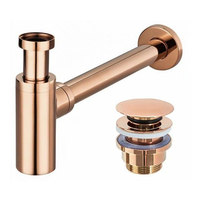 foto del prodotto rea sifone per lavabo klik klak universale rose gold