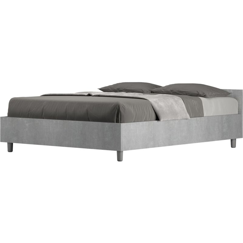 foto del prodotto letto matrimoniale francese 140x190 cm senza rete nuamo cemento