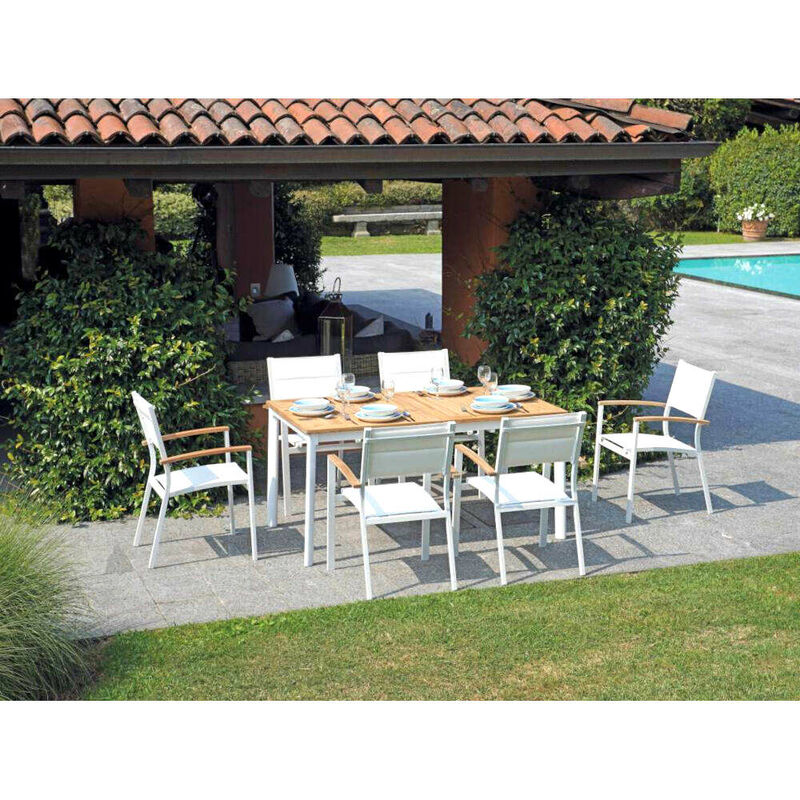 foto del prodotto tavola da giardino fuerteventura bianco