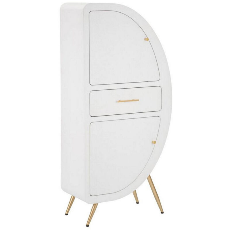 foto del prodotto credenza tellier, buffet da soggiorno, madia da salotto, dispensa da cucina, 60x32 h133 cm, bianco e oro dmora