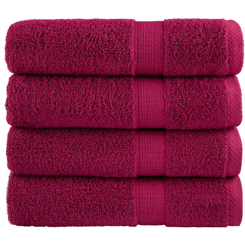 foto del prodotto vidaxl asciugamani premium solund 4 pz bordeaux 50x100 cm 600gsm