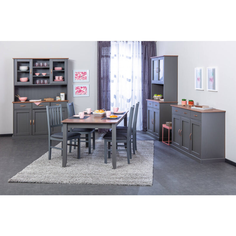 foto del prodotto credenza dmalnat, buffet da soggiorno, madia da salotto, dispensa da cucina, 131x45 h86 cm, grigio dmora