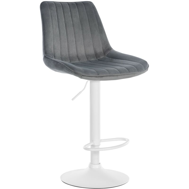 foto del prodotto sgabello toni velvet grigio scuro bianco